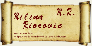 Milina Riorović vizit kartica